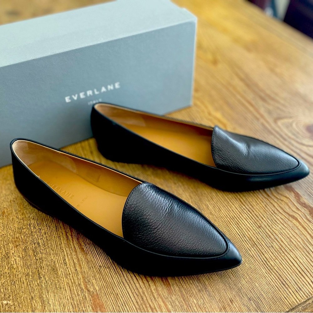 Everlane Modern Point Women’s Size 10 Black Leather (11 on shoe, fits like 10)